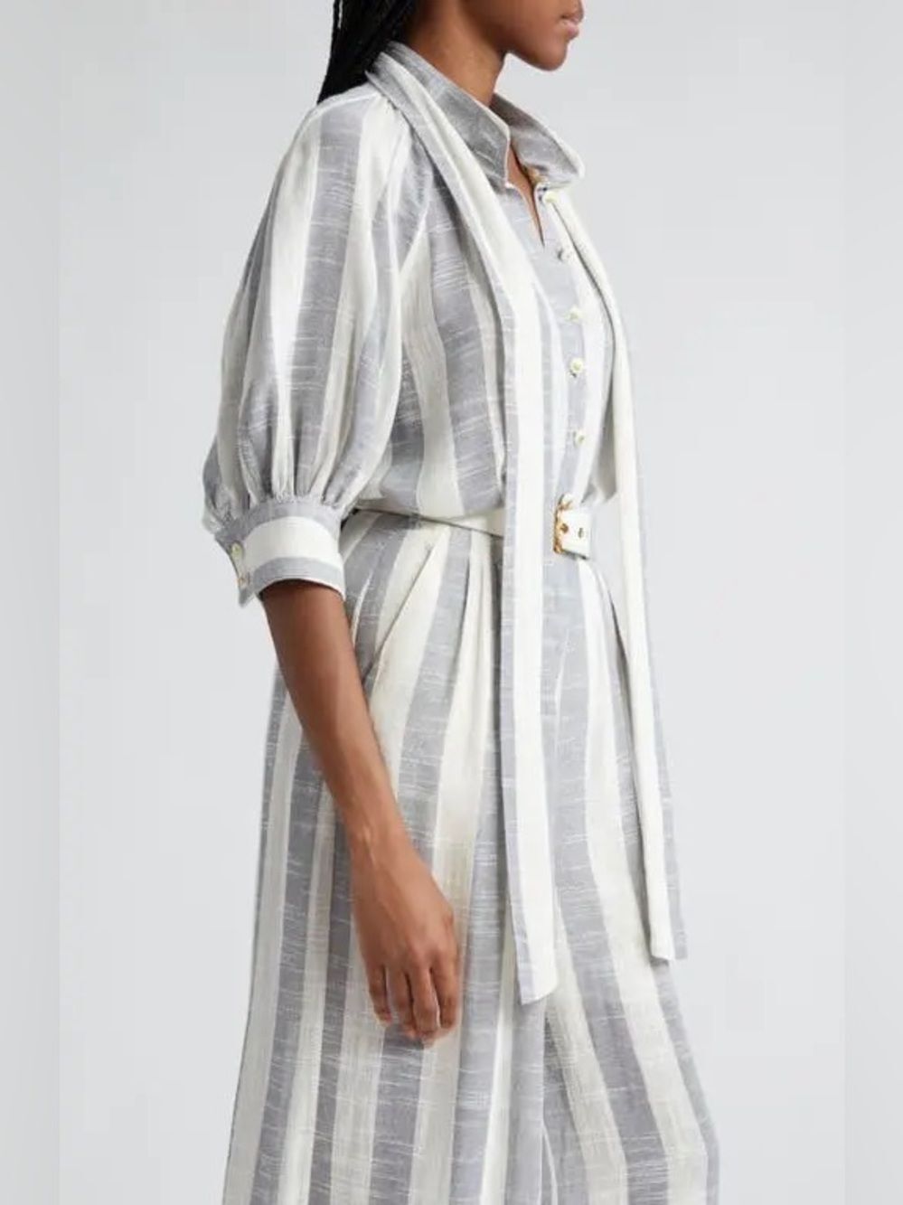 NEW ZIMMERMANN
Matchmaker Swing Stripe Tie Neck Button-Up Shirt - Picture 6 of 17
